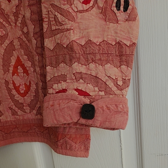 Vintage-Inspired Quilted Pink Patchwork Sweater Jacket - Picture 3 of 6